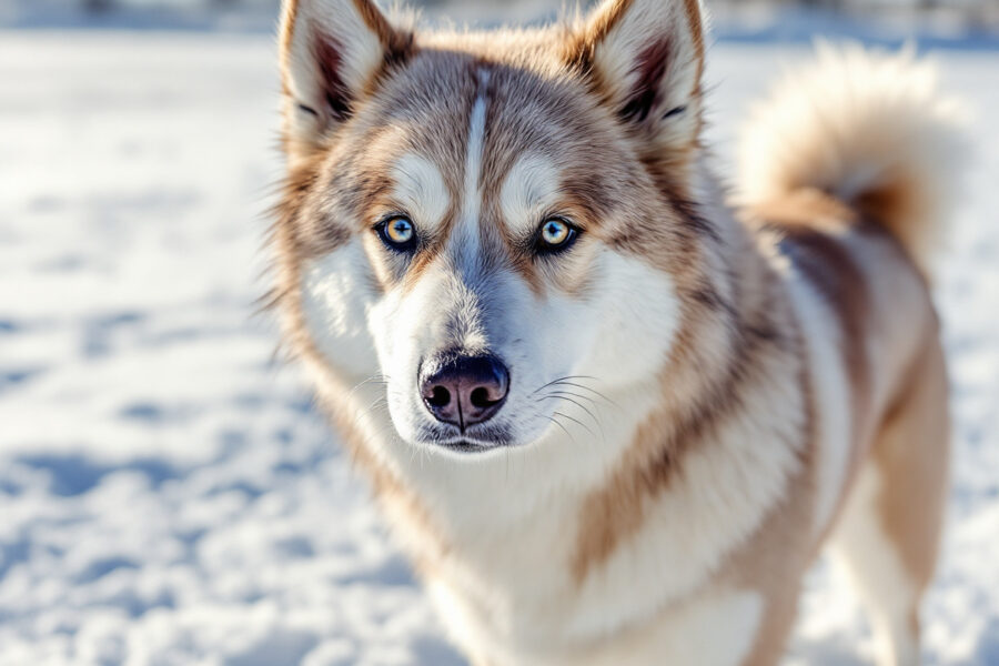 Qimmiq Kanadischer Inuithund im Schnee